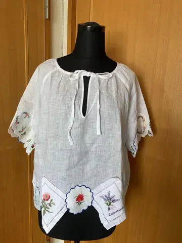 꽃과 기타 코스터 패치워크 블라우스