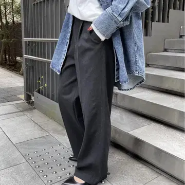 하이브리드 더블 크로스 원턱 팬츠 40