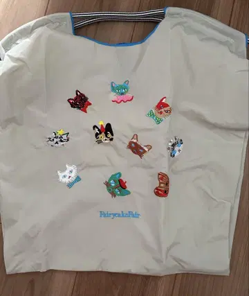 페어리 케이크 페어 고양이 자수 에코백