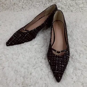 새상품급 24.0cm Herlipto 하립투 트위드 펌프스 블랙