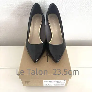 르 탈롱 블랙 에나멜 스틸레토 하이힐 23.5cm