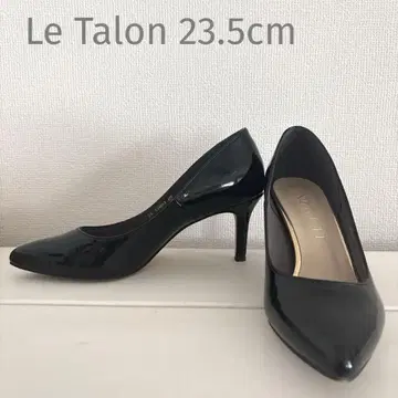 르 탈롱 블랙 에나멜 스틸레토 하이힐 23.5cm