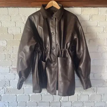 [ ANDREA&Co ] 다크 브라운 가죽 자켓