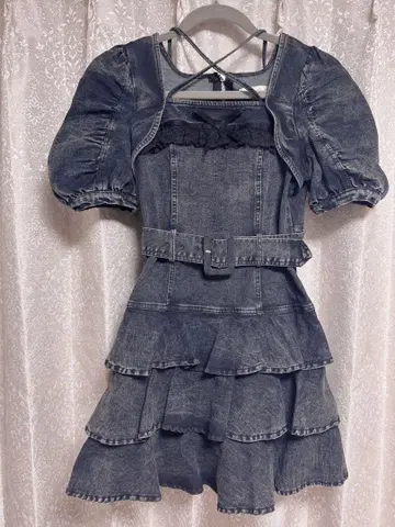 pium 티어드 프릴 미니 원피스