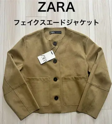 [ 택 포함 새상품 ] ZARA 페이크 스웨이드 자켓 M 골든 브라운