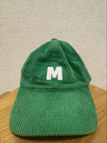 그린 컬러 코듀로이 야구 모자 M 자수
