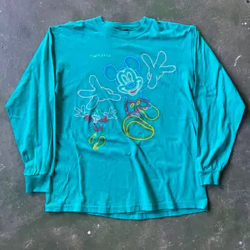 90s USA제 Sherry's MICKEY Disney 롱 T