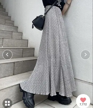 chico 미니 꽃무늬 와셔 스커트