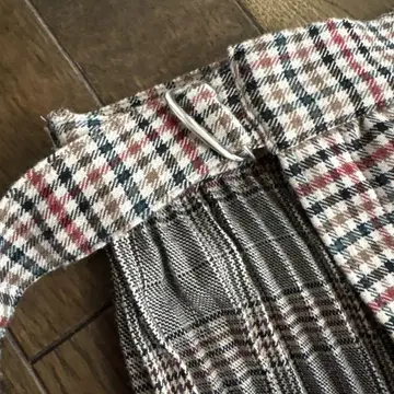 ZARA 체크 무늬 롱 플리츠 스커트