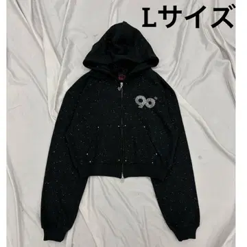 9090 girl 90 로고 글리터 집 후디