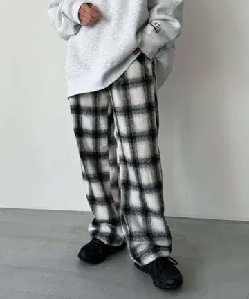 캐널진 엘르마르 기모 체크 이지 팬츠