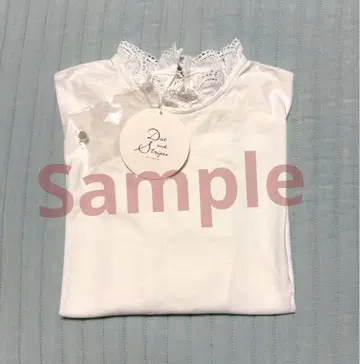 택 포함 새상품 Dot & Stripes 레이스 티셔츠 화이트