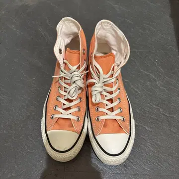 CONVERSE 오렌지 하이컷 스니커즈 25cm
