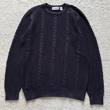LACOSTE 라코스테 코튼 케이블 니트 와펜 네이비(퍼플네이비)