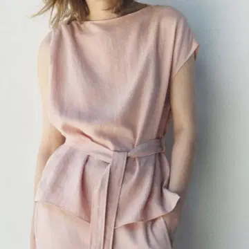 ZARA ZW 컬렉션 비대칭 린넨 블렌드 탑