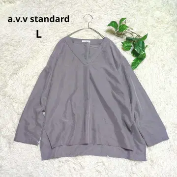 [ a.v.v standard ] V넥 블라우스 광택 오버 사이즈 루즈핏