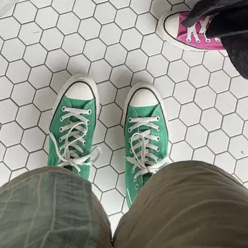 CONVERSE ALL STAR 그린 하이컷 스니커즈 25cm