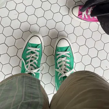 CONVERSE ALL STAR 그린 하이컷 스니커즈 25cm