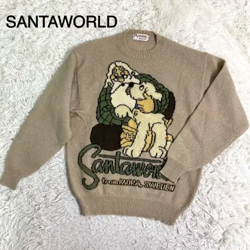 SANTA WORLD 베이지 컬러 산타 디자인 니트