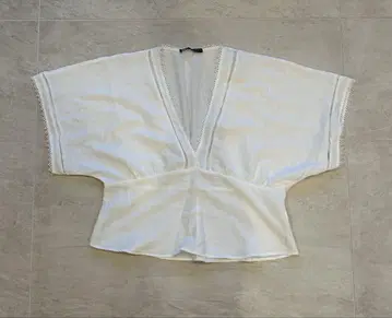 ZARA 코튼 튜닉 버터플라이 슬리브 화이트