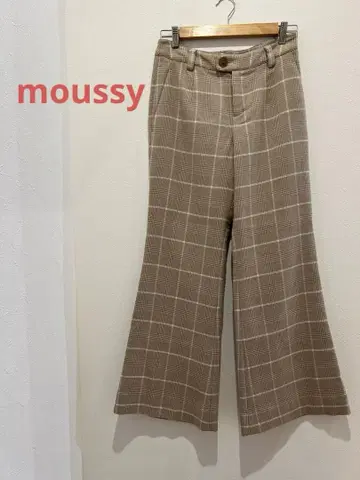 MOUSSY 체크 무늬 와이드 팬츠 사이즈 2