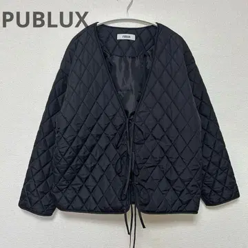 [PUBLUX] 미사용급! 리본 퀼팅 자켓 블랙