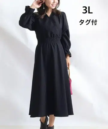 GOLDJAPAN 빅 사이즈 3L 카슈쿨 롱 원피스 블랙