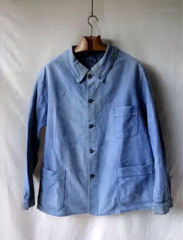 1950년대 프랑스 빈티지 몰스킨 XL 워크 자켓