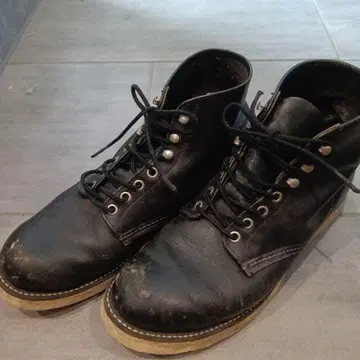 레드윙 REDWING 블랙 가죽 워크 부츠 하이컷 28cm
