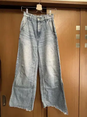 MOUSSY 와이드 레그 데님 프린지