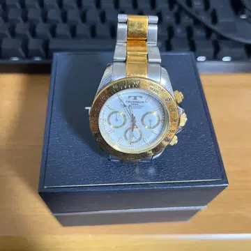 TECHNOS 크로노그래프 TGM615TW 손목시계 실버/골드+상자