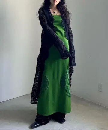 [ Ameri ] CROCHET LIKE FLOWER LONG TOP
