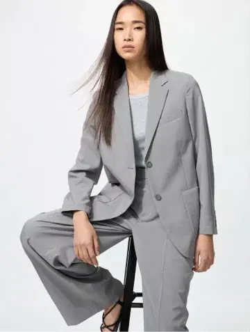 가격 인하 불가 UNIQLO 감동 자켓 릴랙스 핏 그레이 S