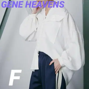 ROSE BUD GENE HEAVENS 코튼 펄 버튼 더블 V넥