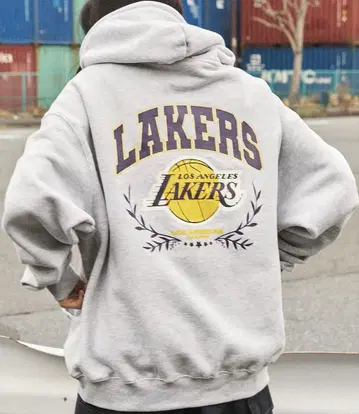 NBA 피그먼트 가공 빅 실루엣 풀오버 후드티