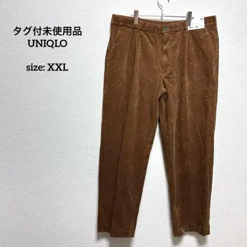 택 포함 미사용품 유니클로 남성용 XXL 코듀로이 턱 와이드 팬츠