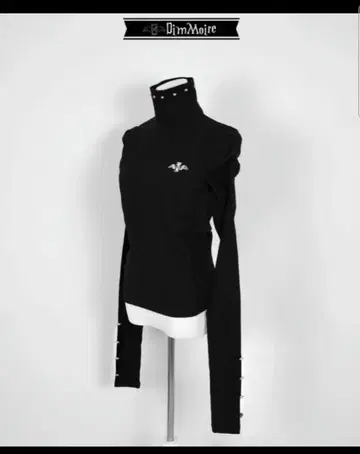 DimMoire 디무모아르 주름 니트탑 자수 블랙
