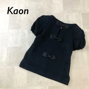 Kaon 백 리본 티셔츠 반팔 맨투맨 원단 블랙