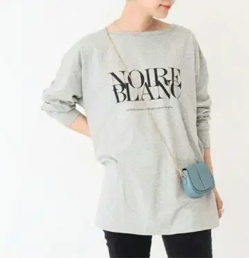 스픽 앤 스팬 NOIRE BLANC 오버 사이즈 긴팔 T셔츠 그레이