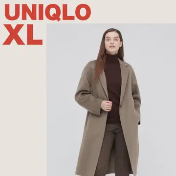 유니클로 더블 페이스 체스터 롱 코트 카키 XL 가을/겨울