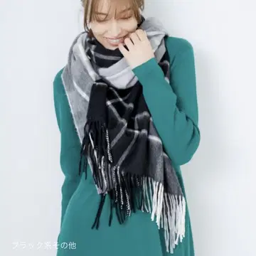택 포함 새상품 macocca 마코카 초 대형 캐시미어 스톨