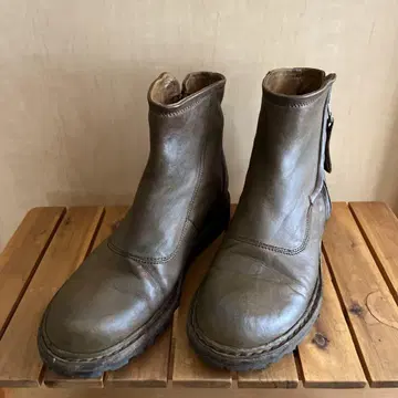 새상품급 SAYA 브라운 천연 가죽 지퍼 부츠 23~23.5cm