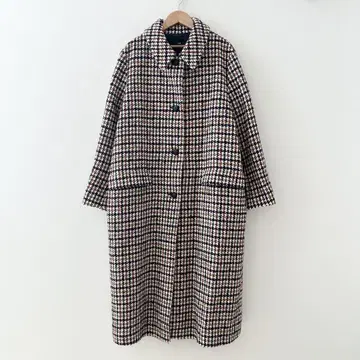 새상품급 23구 루프얀 체크 트위드 롱 코트 빅 사이즈 48