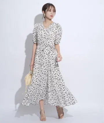 새상품급 jusglitty 카슈쿨 미니 꽃무늬 프린트 롱 원피스