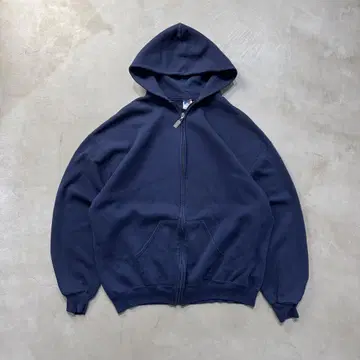 90s 러셀 블랭크 집 파카 USA 네이비