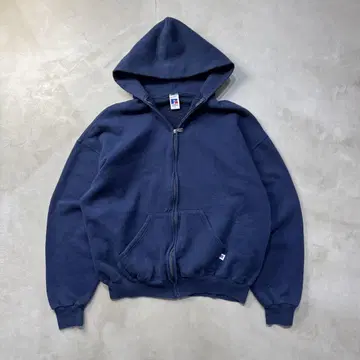 90s Russell blank zip 파카 XL navy