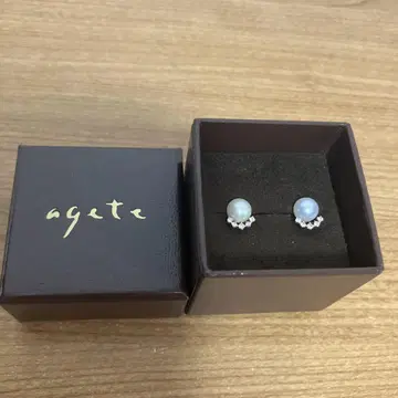 agete 펄 귀걸이 K10(YG)