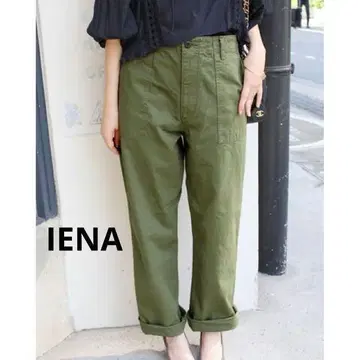 이에나 베이커 팬츠 36 카키 와이드 실루엣 연중