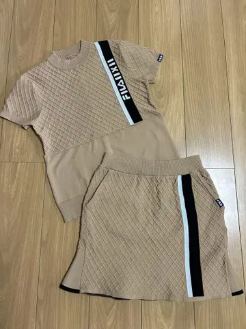 FILA 휠라 상의 스커트 셋업 골프 M 베이지