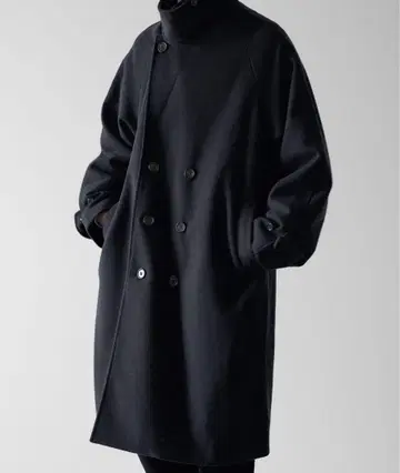 [ 새상품급 ] RUUBON 멜톤 더블 체스터 코트 네이비 S 사이즈